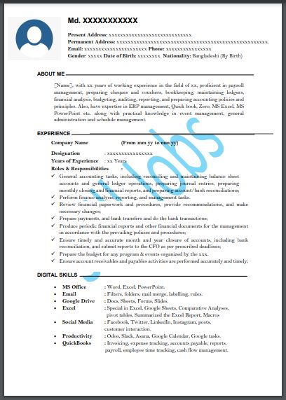 resume template bangladesh